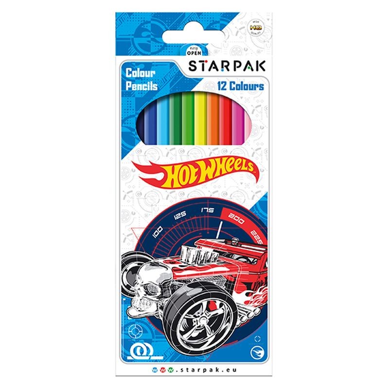 Creioane Hot Wheels, 12 nuante vii, lungime 13.5, varf 3 mm, hexagonale - imagine 3